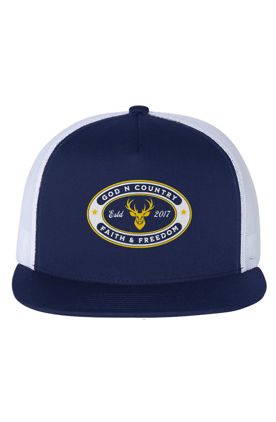 God N Country Faith & Freedom White Mesh Trucker Hat